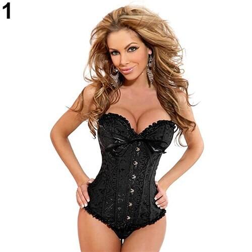 Women Sexy Bustiers Gothic Shapewear Corselet Corset G-String Underwear Suit