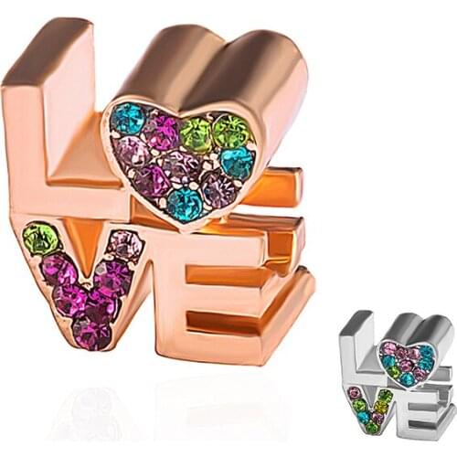 HPXmas Wholesale 5pcs/lot Love Hearts Beads Charms Fit Bracelets & Bangles H30