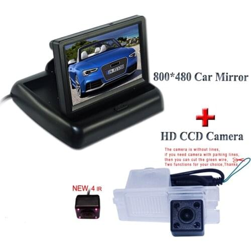 Night vision camera with ir ligh 800*480 display 4.3 inch for car revesing for SsangYong Actyon for Korando for Rexton