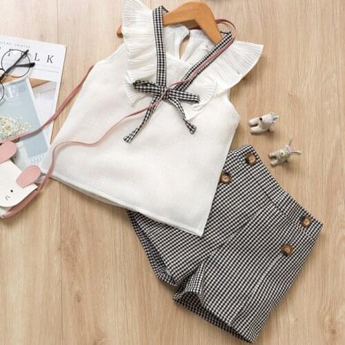 Girls Clothing Sets 2020 New Summer O-Neck Sleeveless T-Shirt+Pants 2 Pcs Kids Clothing Sets Children Clothing 2-6Y #0125