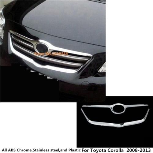 Car Cover ABS Chrome Front Engine Machine Racing Grill Grille Lid Trim For Toyota Corolla Altis 2008 2009 2010 2011 2012 2013
