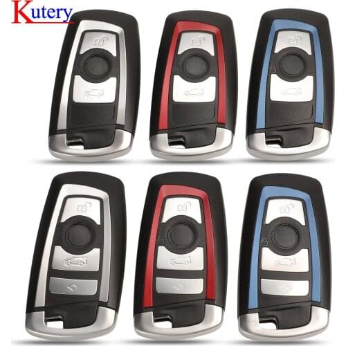 Kutery 10pcs Fob For BMW CAS4 F 3 7 5 Series E90 E92 E93 E91 X5 3/4 Button Smart Remote Key Shell Case Fob Car Key