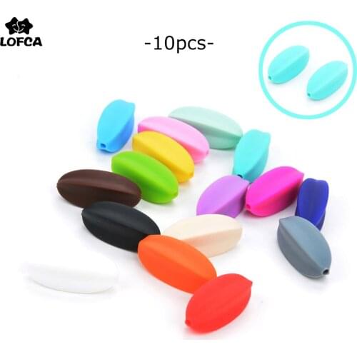 LOFCA 10pcs Starfruit Shape Silicone Beads For Silicone Teething Necklace Pacifier Food Grade Baby Teether Beads Clips DIY