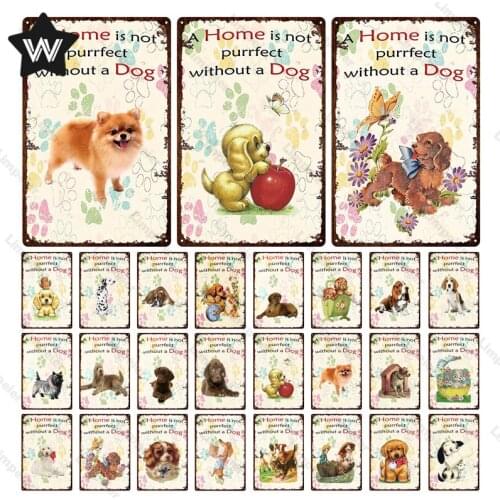 Metal Signs Vintage Home Vintage Home Decor Garage Metal Signs Tintin Cartoon Dog Animal Metal Plate Anime for Home Family Decor