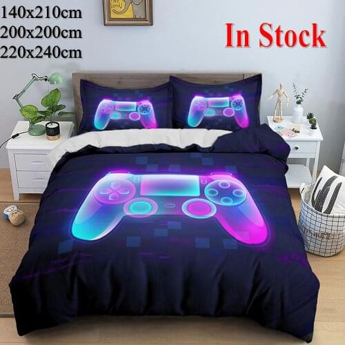 Fashion Gamer Gamepad 3D Print Bedding Set Duvet Cover Cartoon King Queen Single Size Kids Boys Girl Teen Quilt Comforter Quilt