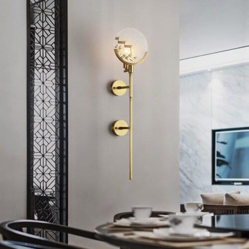 New Chinese style wall lamp living room bedroom bedside lamp modern Chinese style background wall lamp designer creative lamps