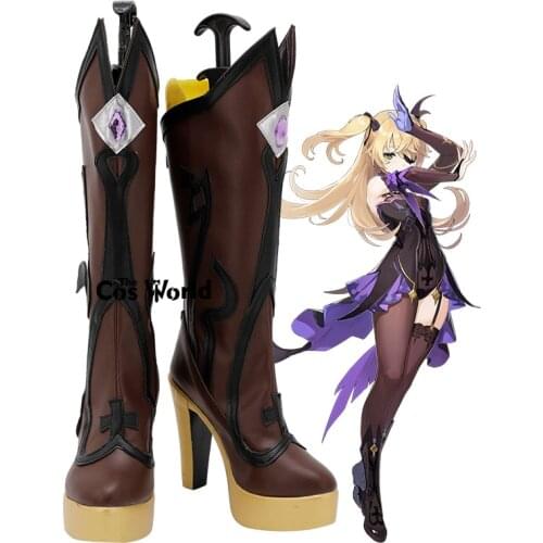 Genshin Impact Fischl Games Customize Cosplay High Heels Shoes Boots