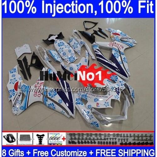 OEM For SUZUKI GSXR-750 GSXR600 GSX-R750 2008 2009 2010 Blue White 17MC.126 GSXR-600 K8 GSXR750 GSXR 600 750 08 09 10 Fairings