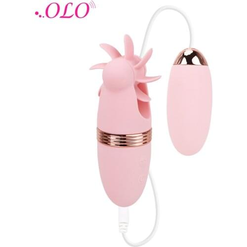 OLO Female Masturbation Sex Toys for Women Tongue Lick/Suck/Jumping Eggs Clitoris Stimulator Nipple Sucker Vibrator