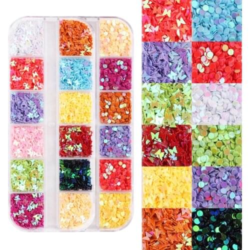 Wholesale Boxed Butterfly Round Shape Loose Sequins Paillette Sewing Craft For Handmade Garment Dress Shoe Caps DIY Accessories