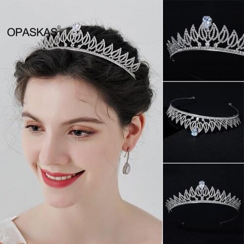 Zirconia Bride Headbands Rhinestone Inlaid Wedding Hairbands Tiaras Crowns Jewelry Gifts for Women Girls VL