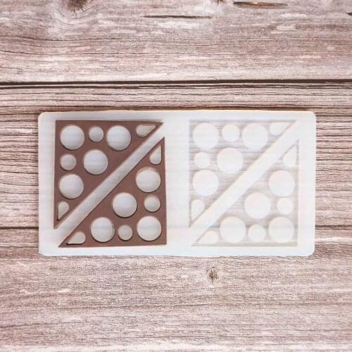 Hollow triangle Shape Chocolate Stencil Mold Cake Decorating Silicone Mold Transfer Sheet Baking Chablon DIY Chocolate Dessert G