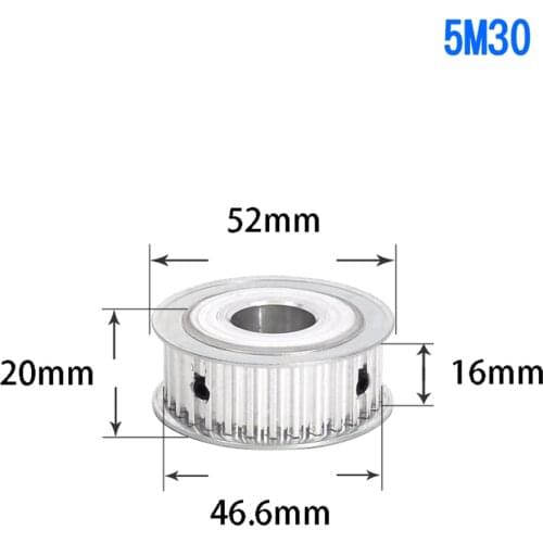 1Pcs AF Type 30-48 Teeth 5M Timing Belt Pulley Slot Width 16mm/21mm Bore 6-25mm For 15mm/20mm Belt CNC/Step Motor