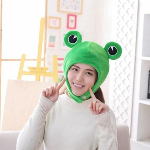 Frog Hat Cute Beanies Hat Green Animal Ear Cap Accessory Gifts Warm Winter Christmas Men And Women Novelty Caps