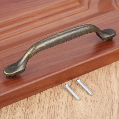 1set Antique Bronze Handle Pull 128mm Hole Drawer Door Cabinet Bin Vintage Jewelry Chest Kitchen Bathroom Bedroom Decor w/screw