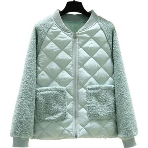 Women Spring Autumn Jacket Lamb Fur Parkas Short Women Coats And Jacket Plus Size Parka Mujer Slim Winter Jacket Spring Parkas