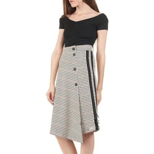 Patads French womens M autumn winter British irregular design plaid skirt jessil