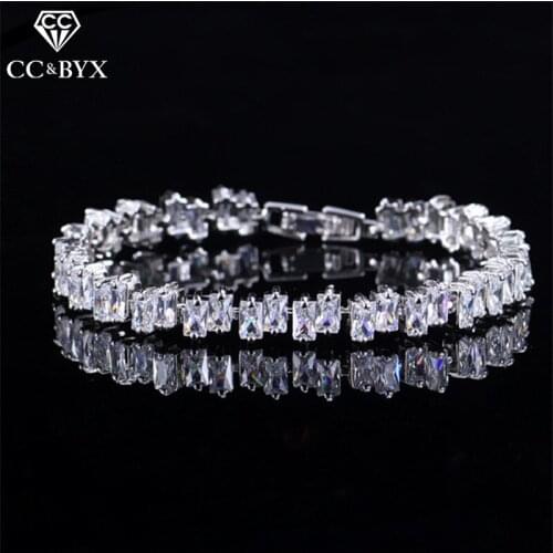 CC Bracelets For Women Luxury Shine High Quality Female Charm Bangle CZ Wedding Accessories Party Engagement Bride Jewelry S0090