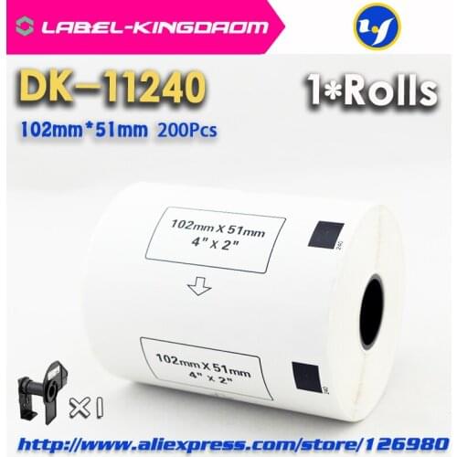 1 Refill Rolls Compatible DK-11240 Label 102mm*51mm 600Pcs Compatible for Brother Label Printer QL-1050/1060 White Paper DK-1240