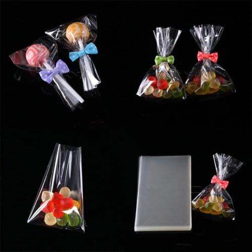 100pcs/lot Transparent Opp Plastic Bags Dragee Candy Lollipop Cookie Packaging Cellophane Bag Wedding Party Gift Bag Wrapping