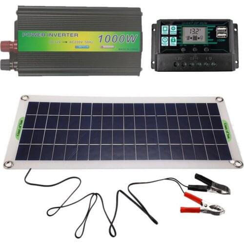 1000W Solar Panel Plus Inverter Set Solar Panel Set Ultra-thin Powerful Solar Charging Kit 1 set solar controller