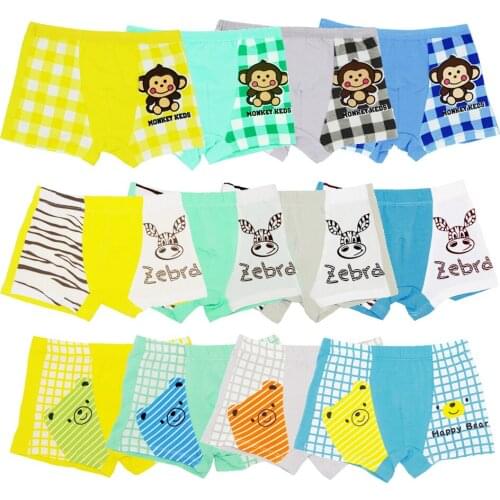 12Pcs/Lot Four Seasons 100% Cotton Childrens Underwear Baby Boys Girls Boxer Panties Cartoon Underpants Kids Short Pants 1-16Y