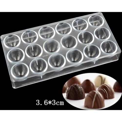 18 Cavities Dia.3.6cm Depth 3cm Pointed Half Ball Cone Shape Polycarbonate Chocolate Mold Ice Mould Half Egg Jelly Candy Mould