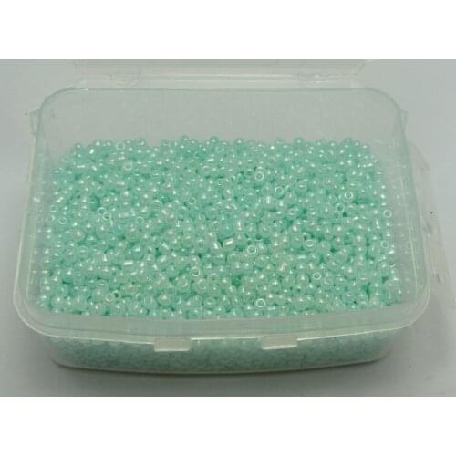 5000 Ceylon Pearl Pastel Blue Glass Seed Beads 2mm (10/0) + Storage Box