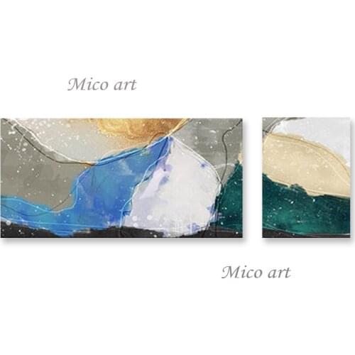 Unframed 2 PCS Abstract Oil Painting 100% Hand Painted Canvas Wall Art Paintings Free Shipping Artwork For Living Room Decor