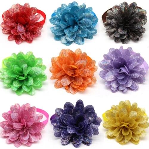 30pcs Pets Accessories Flower Dog Bow Tie Pet Dog Cat Bowtie Neckties Dogs Pets Supplies Dog Grooming Accessories for Small Dogs