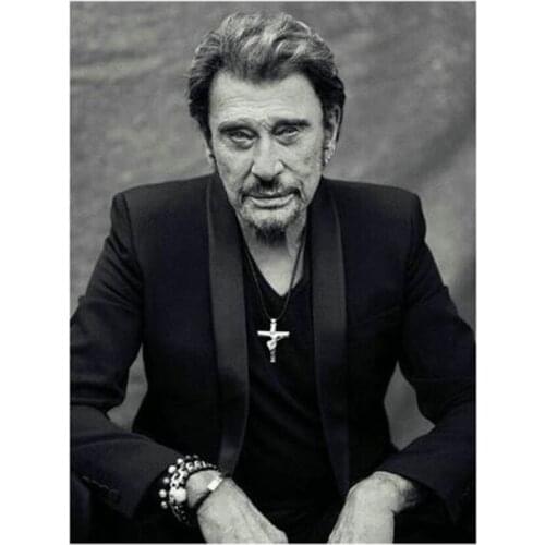 5D diy diamond embroidery full square/round Johnny Hallyday portrait French singer diamond mosaic 3d diamond embroidery wall art