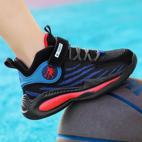 Boys Brand Basketball Shoes Breathable Kids Sneakers Thick Sole Anti-slippery Autumn Boys Children Sport Shoes Boy Basket Girls