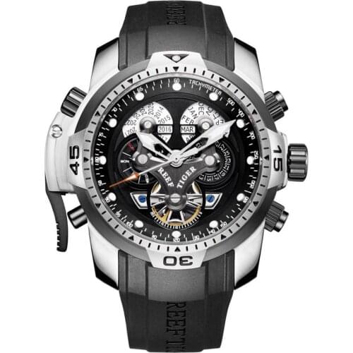 Men automatic wrist watch,mens military watches Reef Tiger man luxury wristwatch relogio masculino mechanical sport timepiece