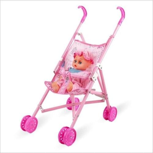 Childrens Gift Doll Accessories Trolley Toy Stroller Baby Girl Pretend Play Toys BabyBorn Doll Accessories Pushchair & Pram Toy