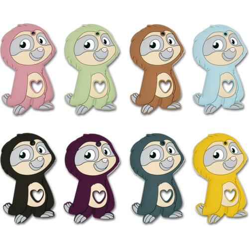 Baby Silicone Teether Newborn Soother Chewable Teething Toy Cartoon Racoon Shaped Safety Soft Kids Toys