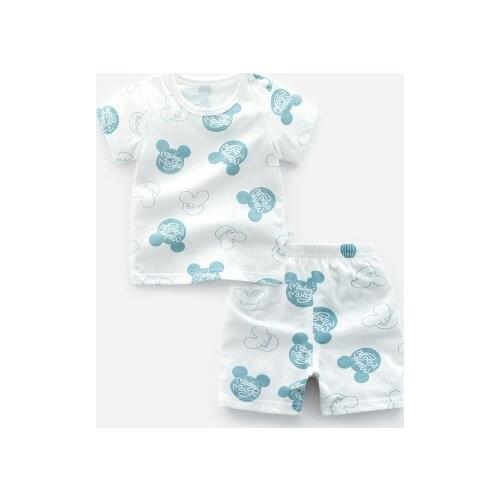 Disney mickey mouse T-shirt shorts Girls' short-sleeved suit cotton summer childrens clothes baby childrens baby boomer clothe