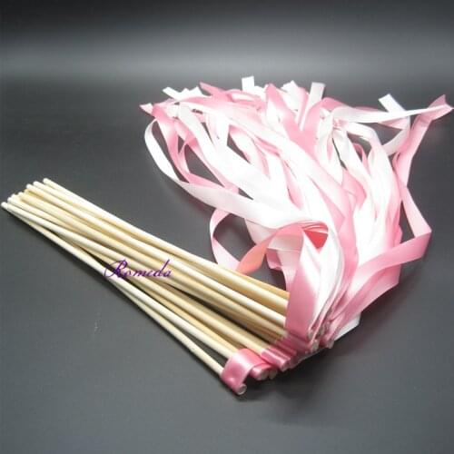 Hot Selling 50pcs/lot Pink and Light pink Wedding Wands Without Bell For Wedding Decoration