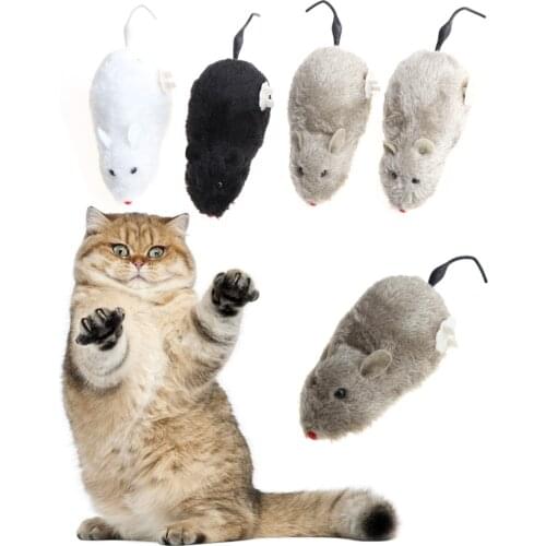 Pet Cat Toy Winding Mechanism Mouse Toy for Cat Dog Pet Trick Playing Plush Motion Rat Mechanism Mouse Toy Cat Product