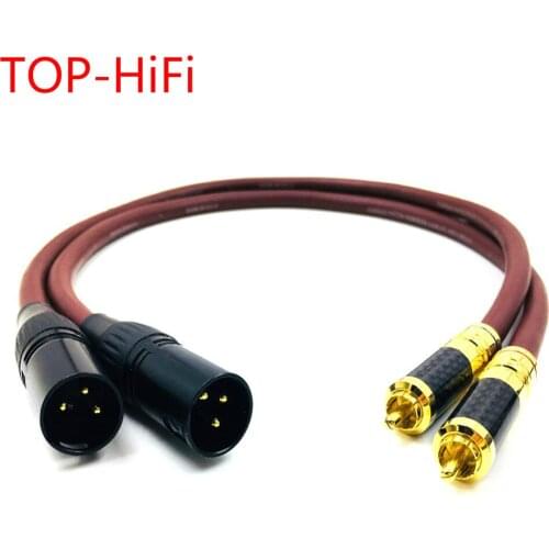 TOP-HiFi Pair 2RCA Male to 2XLR Male Cable Single Crystal Silver audio cable Double RCA Signal Line rca to XLR cable fo