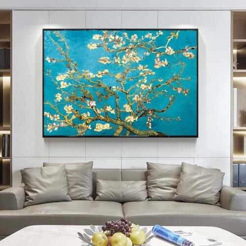 Van Gogh Almond Blossom Canvas Paintings Impressionist Flowers Posters and Prints Wall Art Pictures for Living Room Home Decor