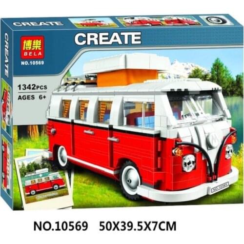 Bela Volkswagen T1 Camper Van Model Building Blocks Bricks Toys Creator Compatible with lepinblock City lepinblock Technic