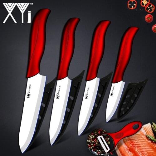 XYj Kitchen Knife Ceramic Knife Cook Tools Supplie Cutlery Set 3" 4" 5" 6"inch +Ceramic Peeler Paring Utility Slicing Chef Knife