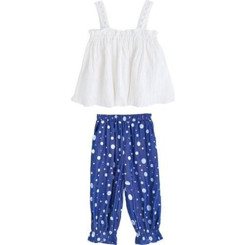 Girl summer sets 2020 2 pieces off shoulder tops + girl pants soft cotton loose harem kids pants kids outfit 3-12 y girl clothes