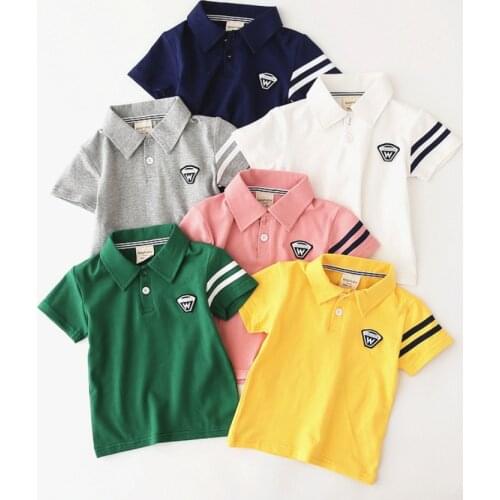 Summer Baby Boys Polo Shirts Short Sleeve Cotton Children Clothes Fashion Girl Kids Tops Tees Toddler Sports Shirts Outwear