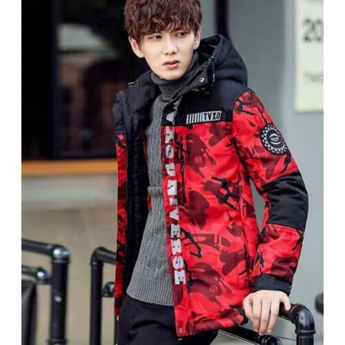 Hot Fashion Parka Camouflage Mens Warm Winter Hooded Zipper Coats Men Jacket Keep Warm Eiderdown Cotton Hoodies M~3XL