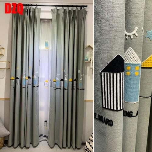New Luminous Curtain Childrens Room Cartoon Small House Boy Bedroom Girl Room Moonlight Floating Curtain Head