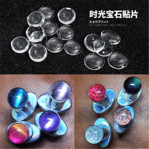 10pcs Clear Glass Palette False Nail Tips Drawing Nail Color Palette Gel Polish Display Nail Color Mixing Display for Manicure