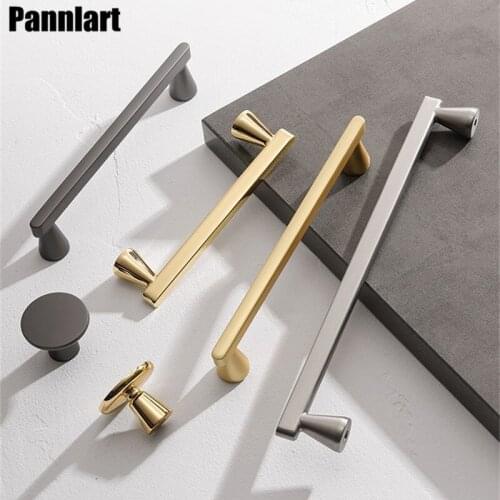 Pannlart 1 Pc Modern Bright Gold Handles Zinc Alloy Kitchen Cabinet Knob Dresser Drawer Wardrobe Cupboard Door Pulls Hardware