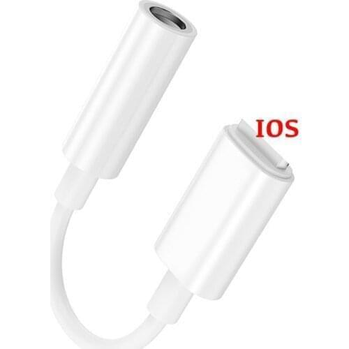 100pcs/lot 3.5 Jack Earphone For Lightning to 3.5mm AUX Headphones Adapter Audio cable For iPhone 12 Mini 11 Pro XS Max XR X 7 8