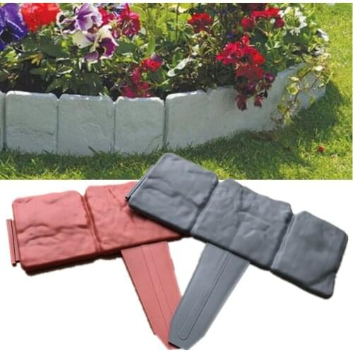 Plastic Lawn Edging Plant Border Decorations Flower Bed Border Stone Effect Plastic Fence Edging Cobbled Garden